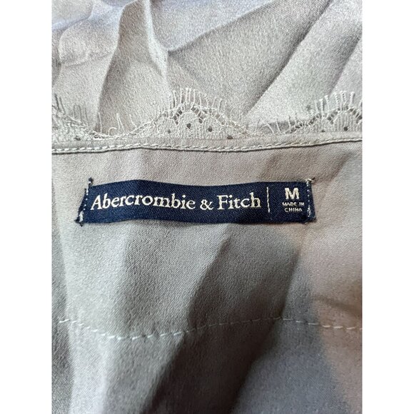 Abercrombie & Fitch Women's  Silky Lace Trim Camisole Top M Grey Y2K - Picture 2 of 8
